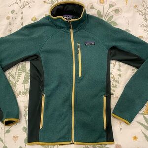 Patagonia Green Performance Jacket with Yellow Accents